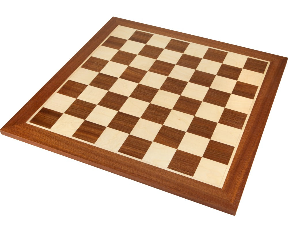 19 Inch Mahogany and Maple Chess Board - Official Staunton™